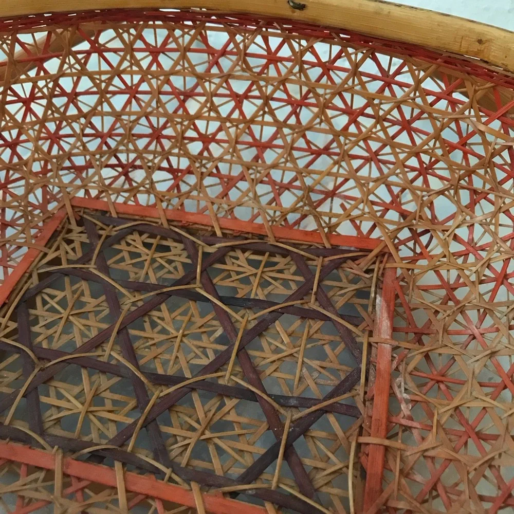 Handcrafted Orange & Brown Danty Oval Woven Basket